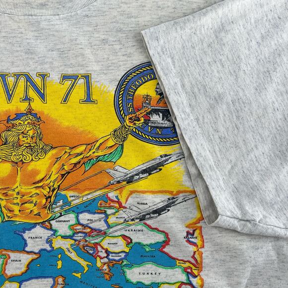 90s military aircraft carrier CVN 71 Theodore Roosevelt tshirt 1990s vintage - Picture 3 of 7